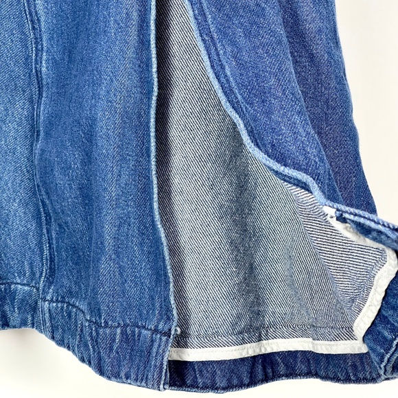 Elle Long Denim Slit Maxi Flare Skirt Womens XL Y2K Western Prairie Festival - Picture 3 of 12